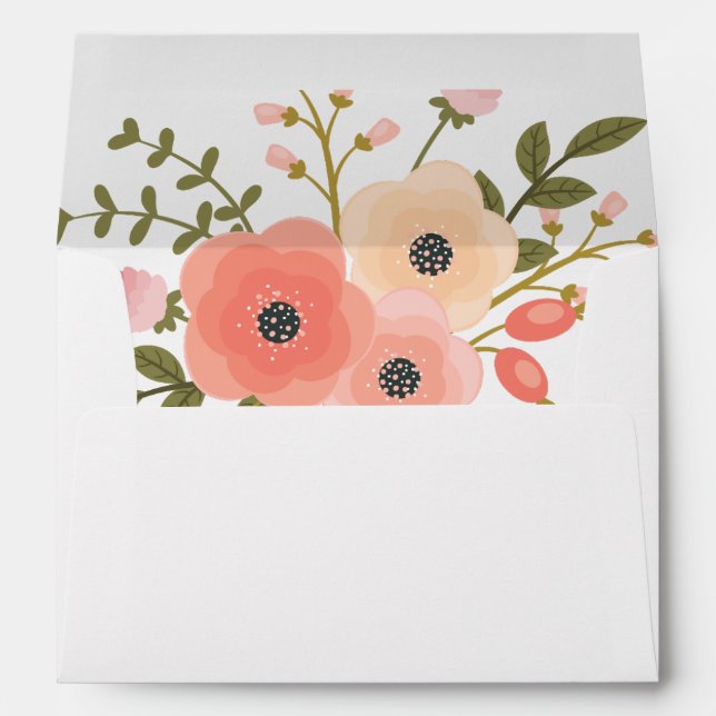 Rustic Country Flowers | 5x7 Wedding Envelope (Back (Bottom))