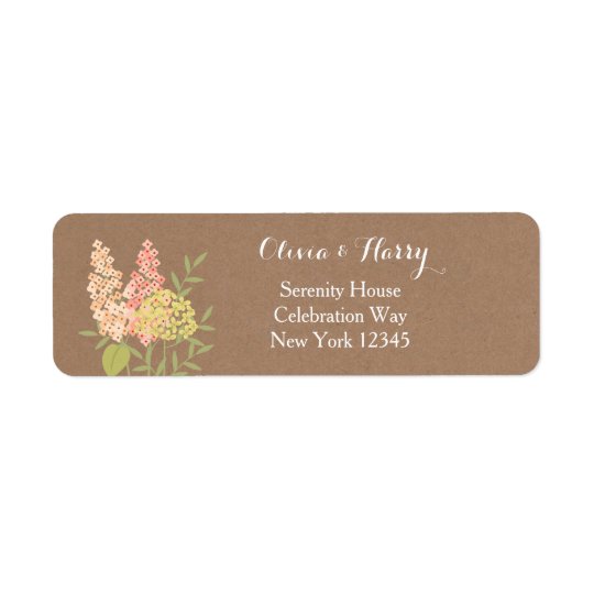 Rustic Country Flowers - Faux Kraft Wedding Label Return Address Label