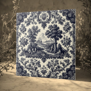 Rustic Country Folks French Toile Pastoral Scenery Tile