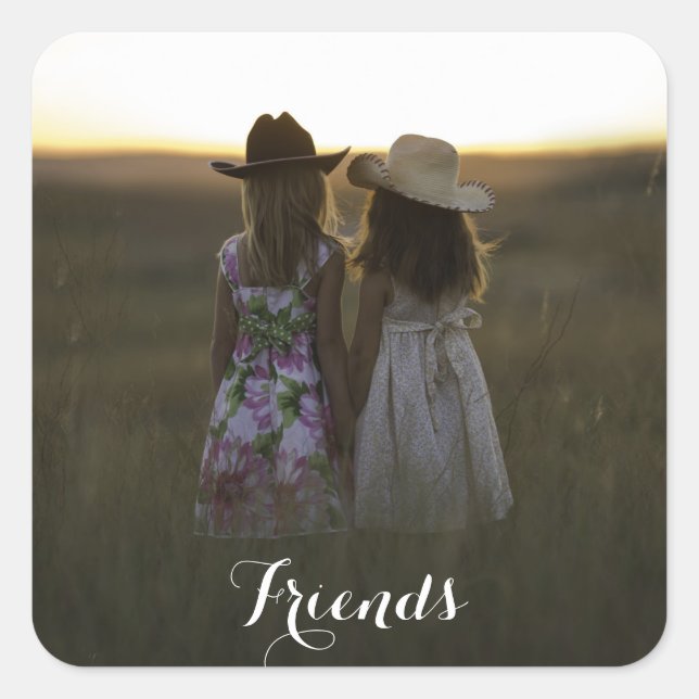Rustic Country Friends Square Sticker (Front)
