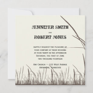 Rustic Country Grasslands Wedding Invitations