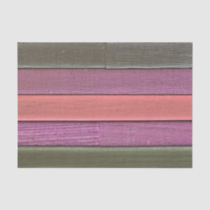 Rustic Country Green Purple Tan Wood Grain Tissue Paper