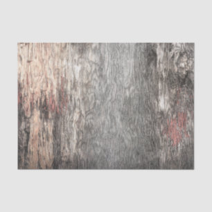 Rustic Country Grey Beige Texture Wood Grain Tissue Paper
