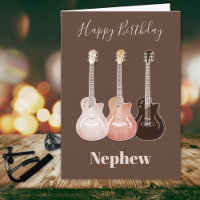 Rustic Country Guitar Happy Birthday Nephew