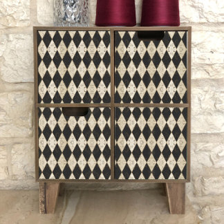 Rustic Country Harlequin Tan and Black Decoupage Tissue Paper