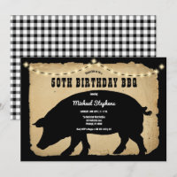 Rustic Country Hog 50th Birthday Barbeque - BBQ 