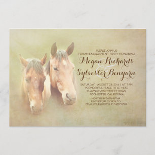 rustic country horse couple engagement party invitation