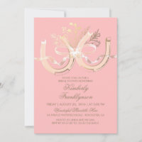 Rustic Country Horseshoe Gold Pink Bridal Shower
