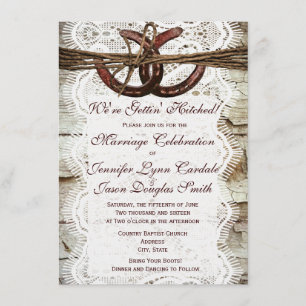 Rustic Country Horseshoe Wedding Invitations