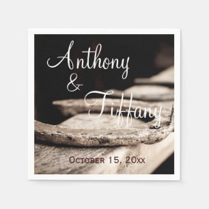 Rustic Country Horseshoes Cowboy Wedding Napkins
