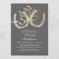 Rustic Country Horseshoes Gold Grey Bridal Shower