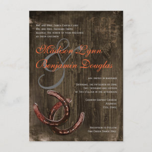 Rustic Country Horseshoes Ver2 Wedding Invitations