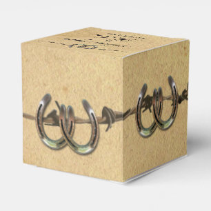 Rustic Country Horseshoes Wedding Favour Box