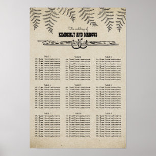 Rustic Country Horseshoes Wedding Seating Chart