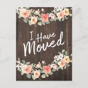 Rustic Country I Have Moved Postcard