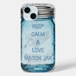 rustic country Keep Calm and love mason jar iPhone 15 Case