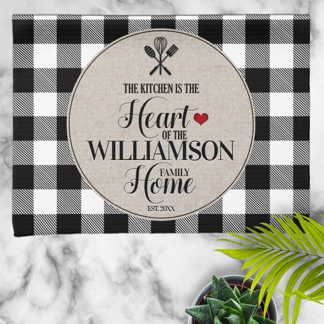 Rustic Country Kitchen Family Name Tea Towel (Creator Uploaded)