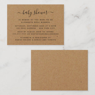 Rustic Country Kraft Baby Shower Ticket Invitation