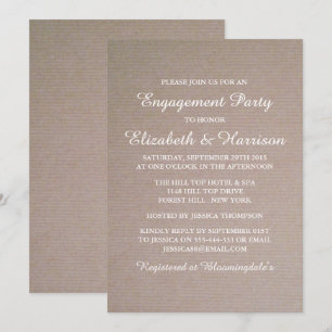 Rustic Country Kraft Engagement Party Or Shower Invitation
