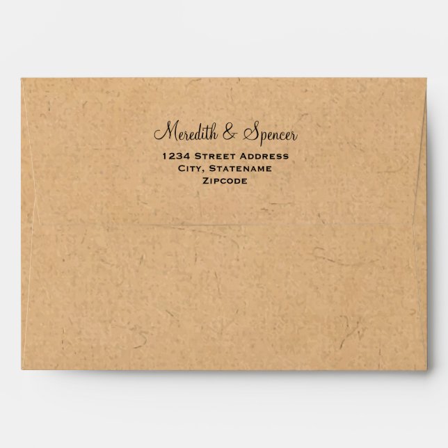 Rustic Country Kraft paper Wedding 5x7 Envelope (Back (Top Flap))