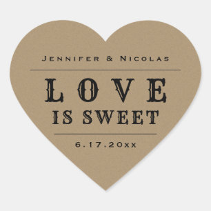 Rustic Country Kraft Paper Wedding Stickers