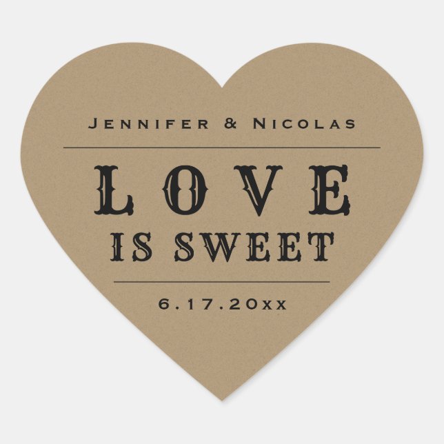 Rustic Country Kraft Paper Wedding Stickers (Front)