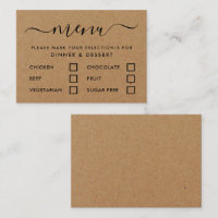 Rustic Country Kraft Simple Script Menu Selection