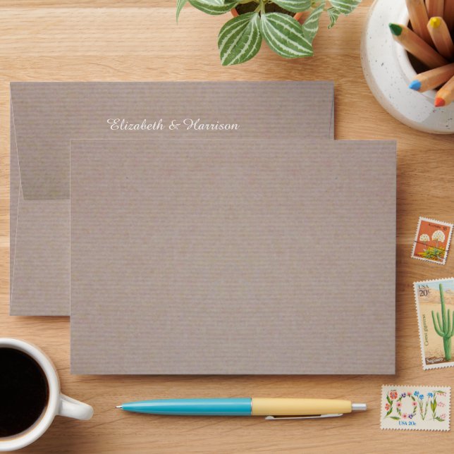 Rustic Country Kraft Wedding Envelope (Desk)