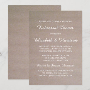 Rustic Country Kraft Wedding Rehearsal Dinner Invitation