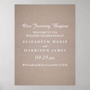 Rustic Country Kraft Wedding Welcome Poster