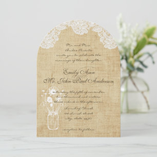 Rustic Country Lace and Burlap Wedding Invitations
