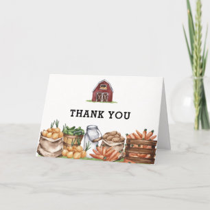 Rustic Country Locally Grown Veggie Baby Shower Thank You Card