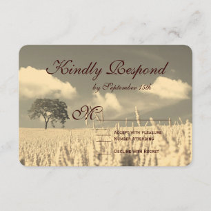 Rustic Country Lone Tree Wedding RSVP Cards
