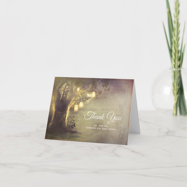Rustic Country Love Tree Wedding Thank You (Front)