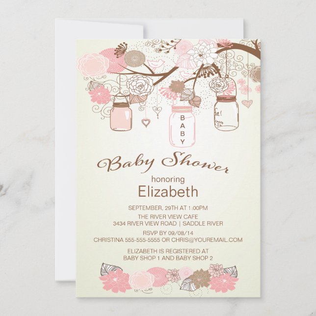 Rustic Country Mason Jar Baby Shower Invitation (Front)