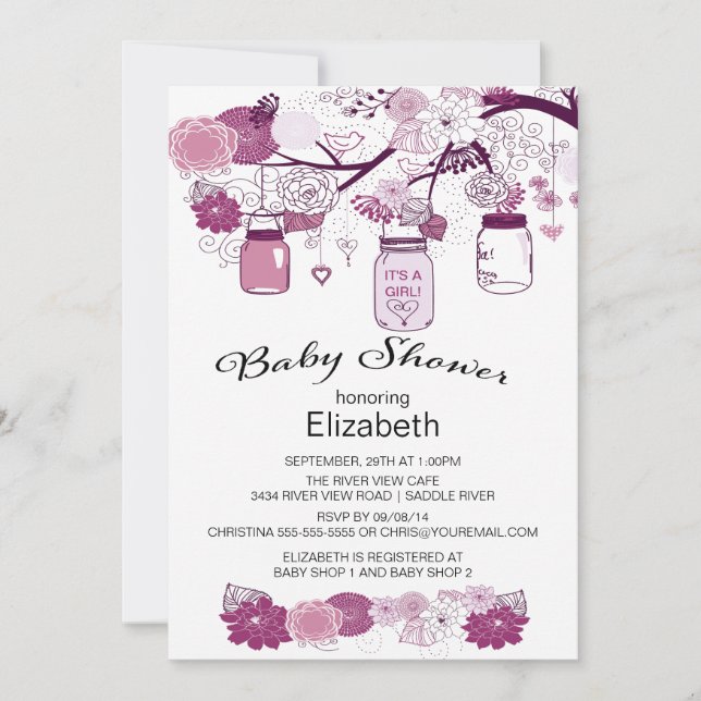 Rustic Country Mason Jar Baby Shower Invitation (Front)