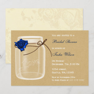 rustic country mason jar Bridal Shower Invitation