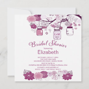 Rustic Country Mason Jar Bridal Shower Invitation
