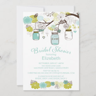 Rustic Country Mason Jar Bridal Shower Invitation