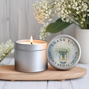 Rustic Country Mason Jar Favour Thank You Sticker