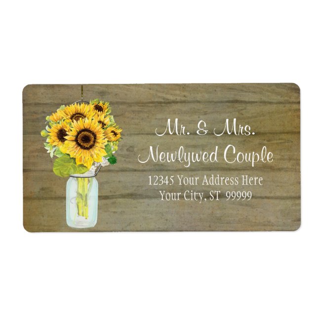 Rustic Country Mason Jar Flowers Sunflower Bouquet (Front)