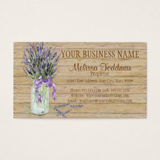 Rustic Country Mason Jar French Lavender Bouquet Business Card Rustic Country Mason Jar French Lavender Bouquet Business Card