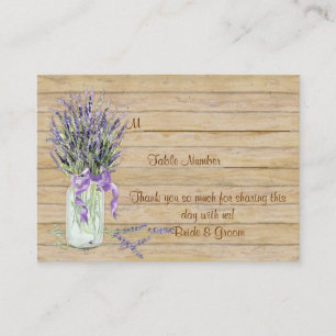 Rustic Country Mason Jar French Lavender Bouquet Place Card