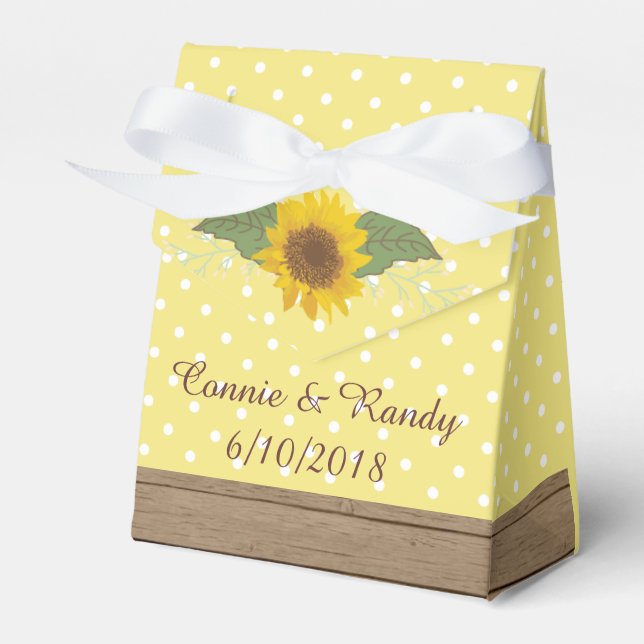 Rustic Country Mason Jar Sunflower Favour Box (Front Side)