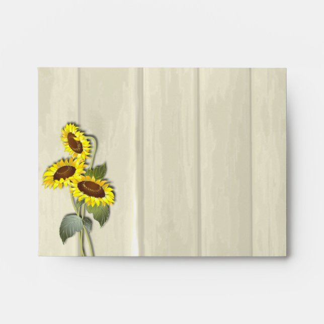 RUSTIC COUNTRY MASON JAR WITH SUNFLOWERS ENVELOPES (Front)