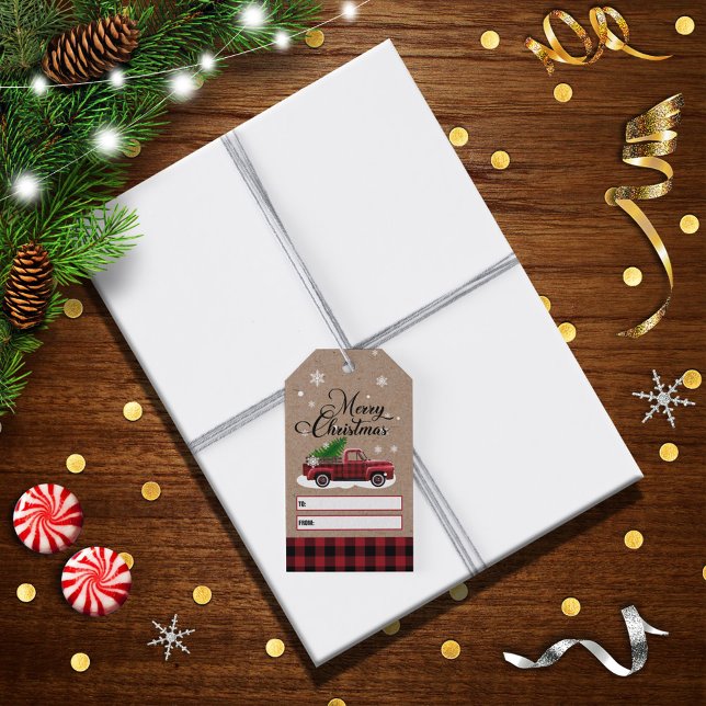 Rustic Country Merry Christmas Gift Tags (Creator Uploaded)