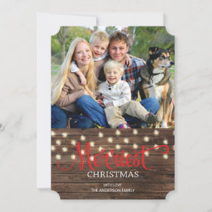 Rustic Country Merry Christmas Photo Holiday Card