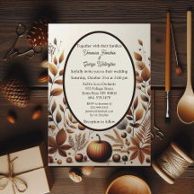 Rustic Country Minimalistic Fall Pumpkins Wedding