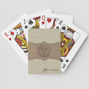 Rustic Country Monogram Letter Y Playing Cards