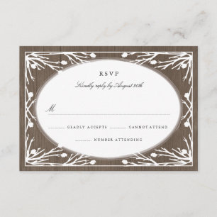 Rustic Country Monogram Wedding RSVP Card